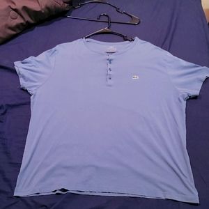 New lacoste V-neck short sleeve button up